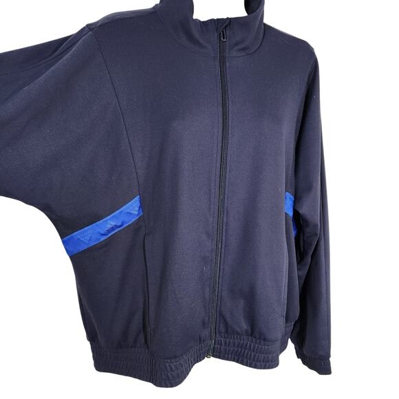 Adidas X Zoe Saldana Track Jacket Women Small Full Zip Navy Pockets Logo Legacy - Picture 8 of 14